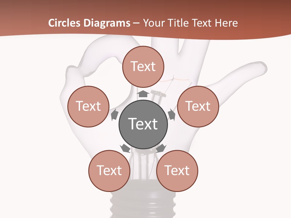 Ok Hand Lamp Bulb PowerPoint Template