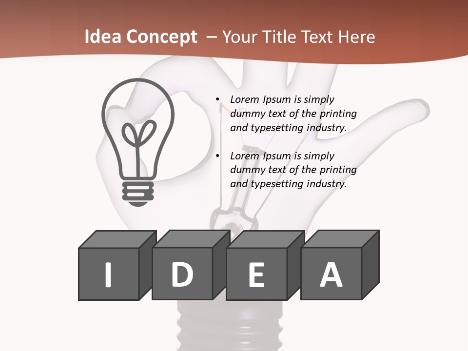 Ok Hand Lamp Bulb PowerPoint Template