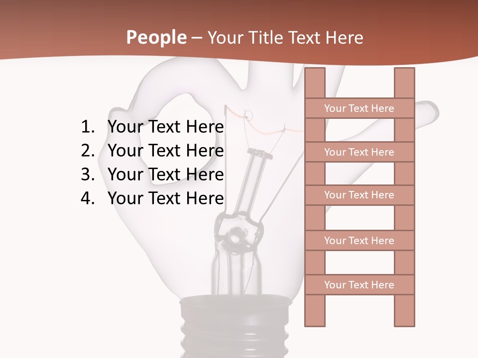 Ok Hand Lamp Bulb PowerPoint Template