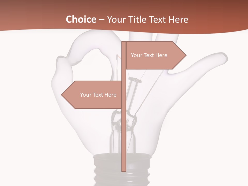 Ok Hand Lamp Bulb PowerPoint Template