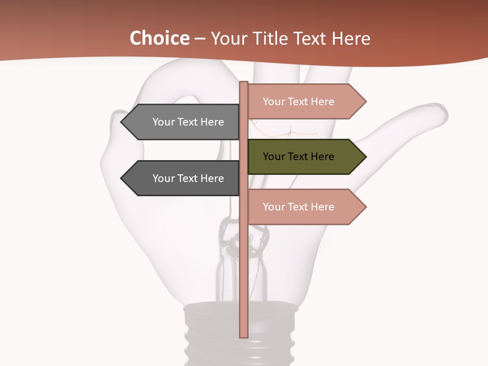 Ok Hand Lamp Bulb PowerPoint Template