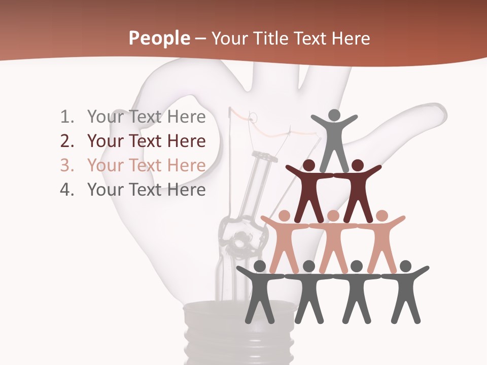 Ok Hand Lamp Bulb PowerPoint Template