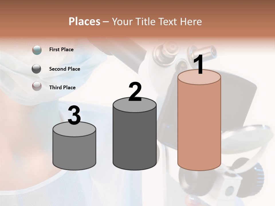 Portrait Of Medical Student Looking Through Microscope In Laboratory PowerPoint Template