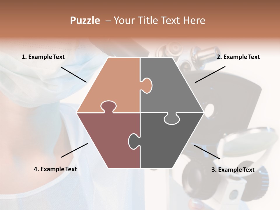 Portrait Of Medical Student Looking Through Microscope In Laboratory PowerPoint Template