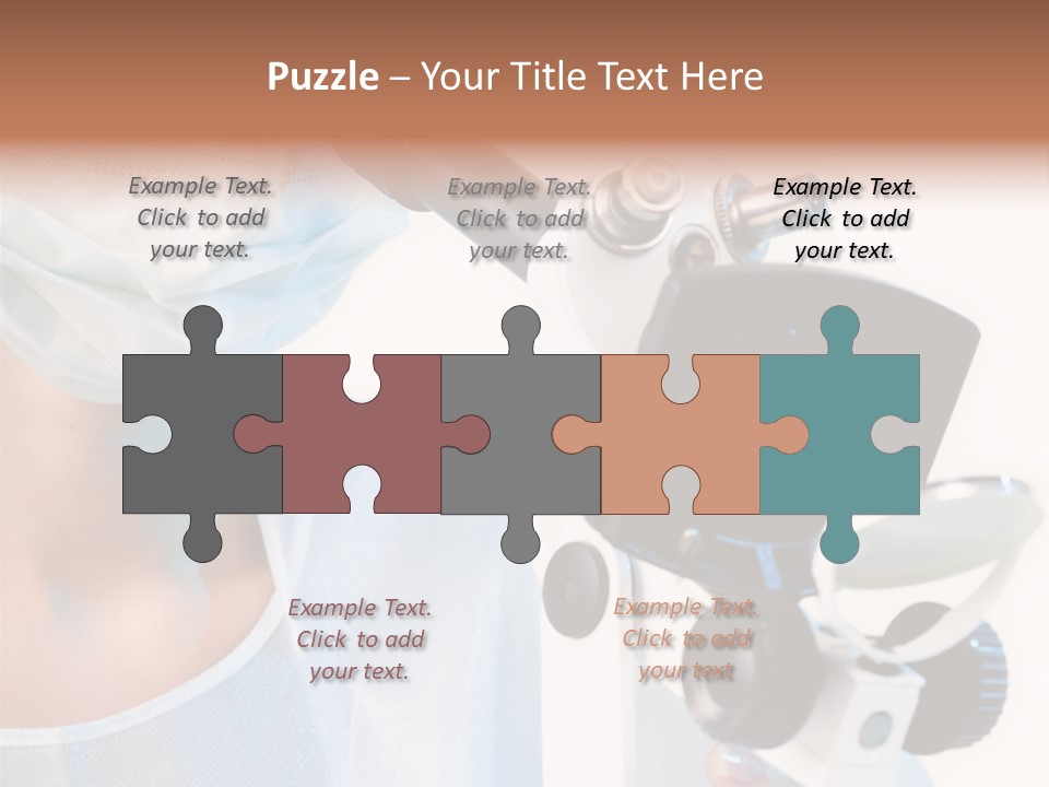 Portrait Of Medical Student Looking Through Microscope In Laboratory PowerPoint Template