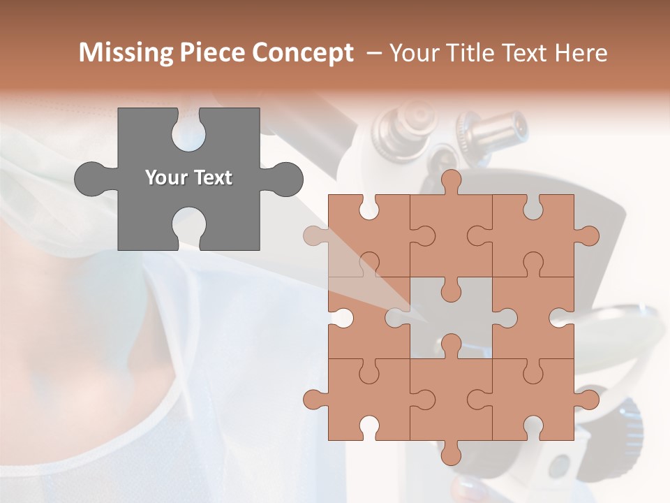 Portrait Of Medical Student Looking Through Microscope In Laboratory PowerPoint Template