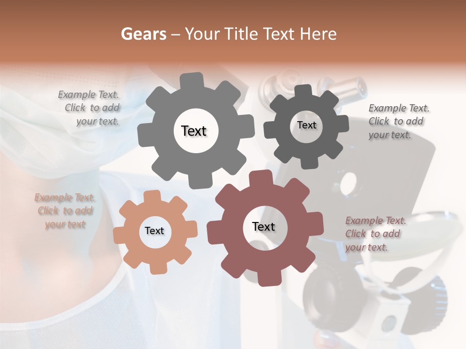 Portrait Of Medical Student Looking Through Microscope In Laboratory PowerPoint Template
