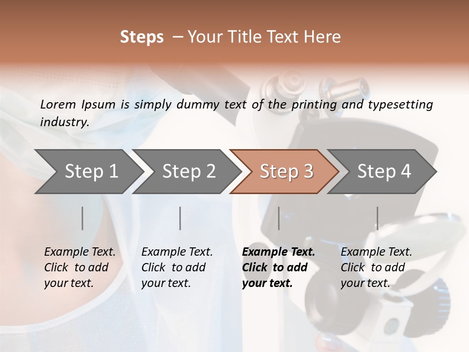 Portrait Of Medical Student Looking Through Microscope In Laboratory PowerPoint Template