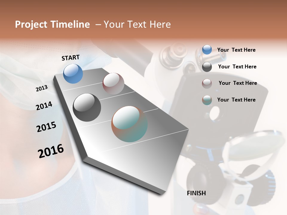 Portrait Of Medical Student Looking Through Microscope In Laboratory PowerPoint Template