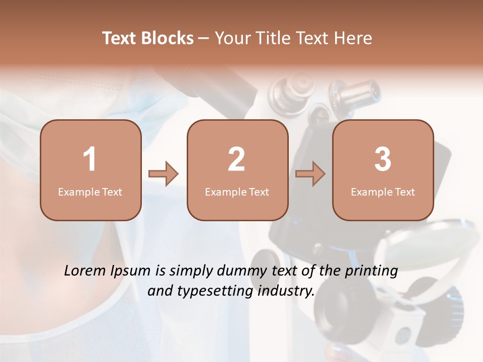 Portrait Of Medical Student Looking Through Microscope In Laboratory PowerPoint Template