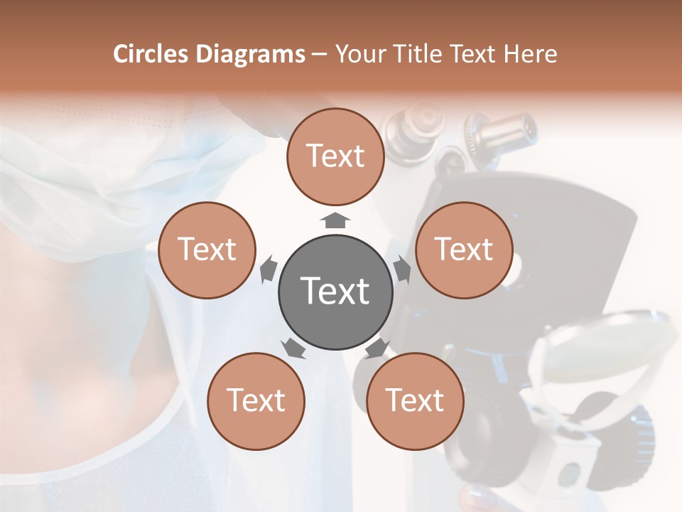 Portrait Of Medical Student Looking Through Microscope In Laboratory PowerPoint Template