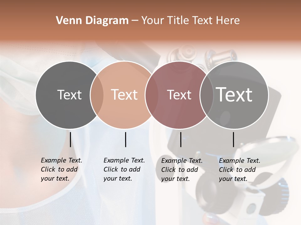 Portrait Of Medical Student Looking Through Microscope In Laboratory PowerPoint Template
