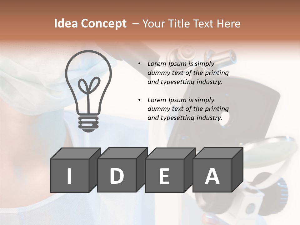 Portrait Of Medical Student Looking Through Microscope In Laboratory PowerPoint Template