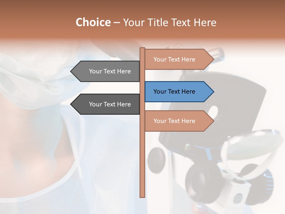 Portrait Of Medical Student Looking Through Microscope In Laboratory PowerPoint Template