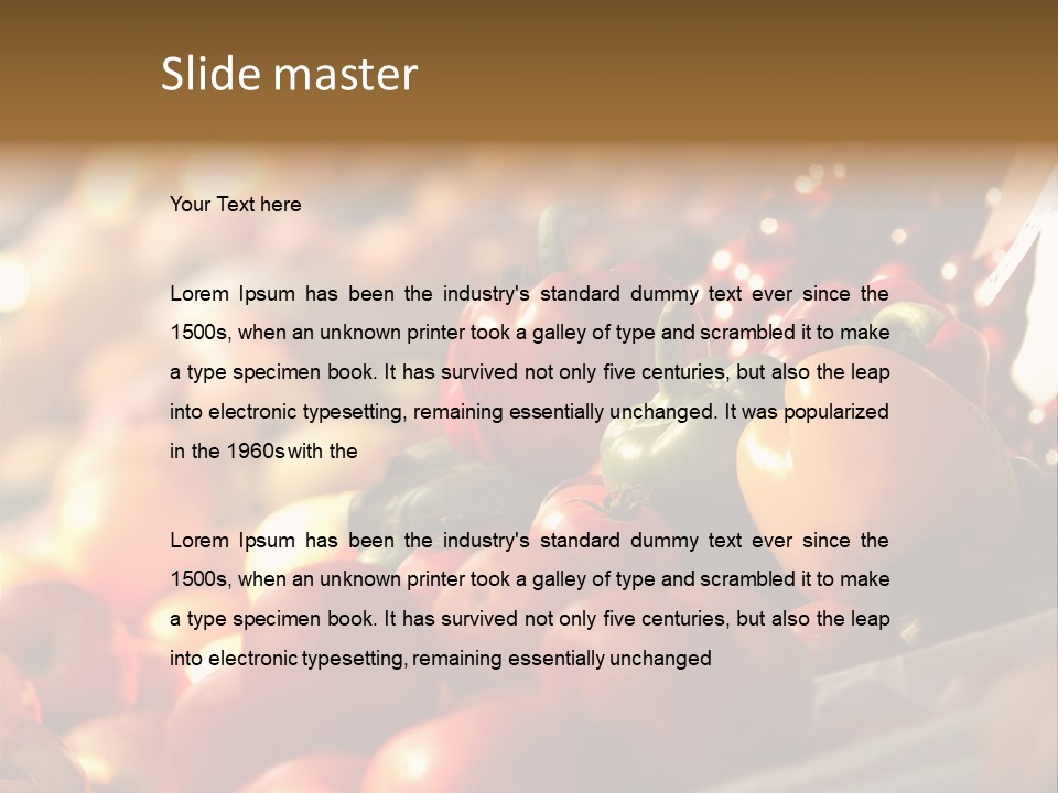 A Picture Of Fresh Tomatoes, Bell Peppers And Other Vegetables. Look For More In My Portfolio PowerPoint Template