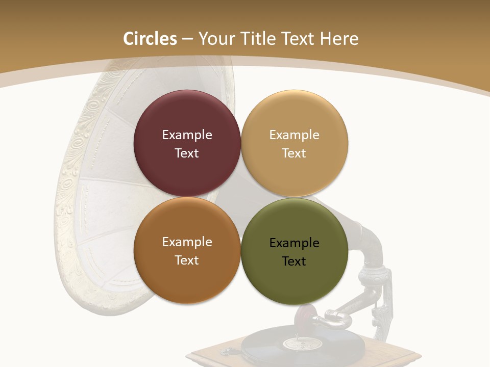 Old Gramophone Isolated On White PowerPoint Template