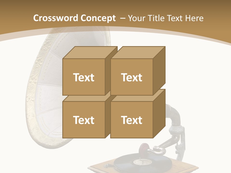 Old Gramophone Isolated On White PowerPoint Template