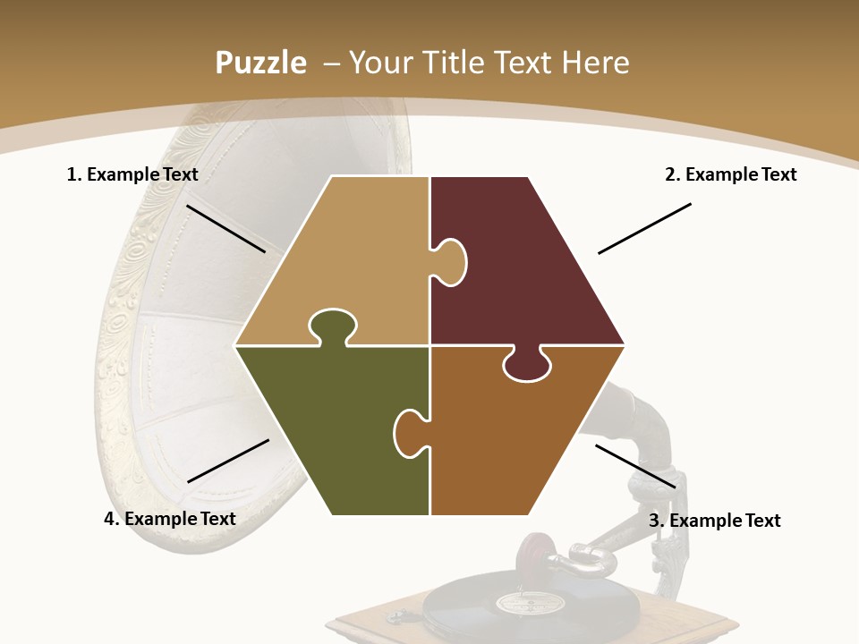 Old Gramophone Isolated On White PowerPoint Template