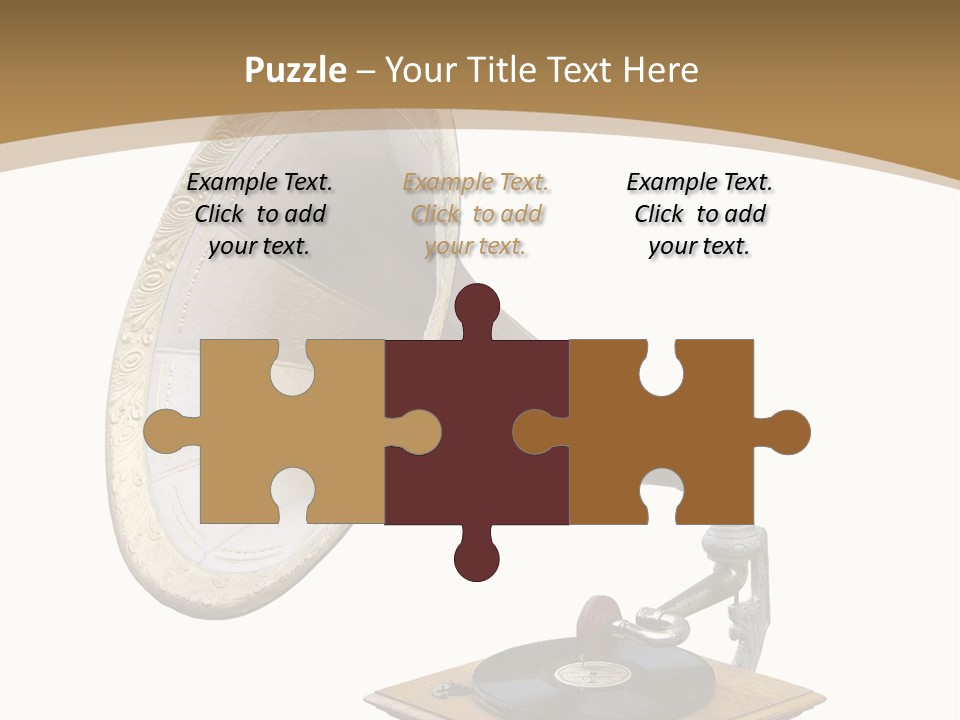 Old Gramophone Isolated On White PowerPoint Template