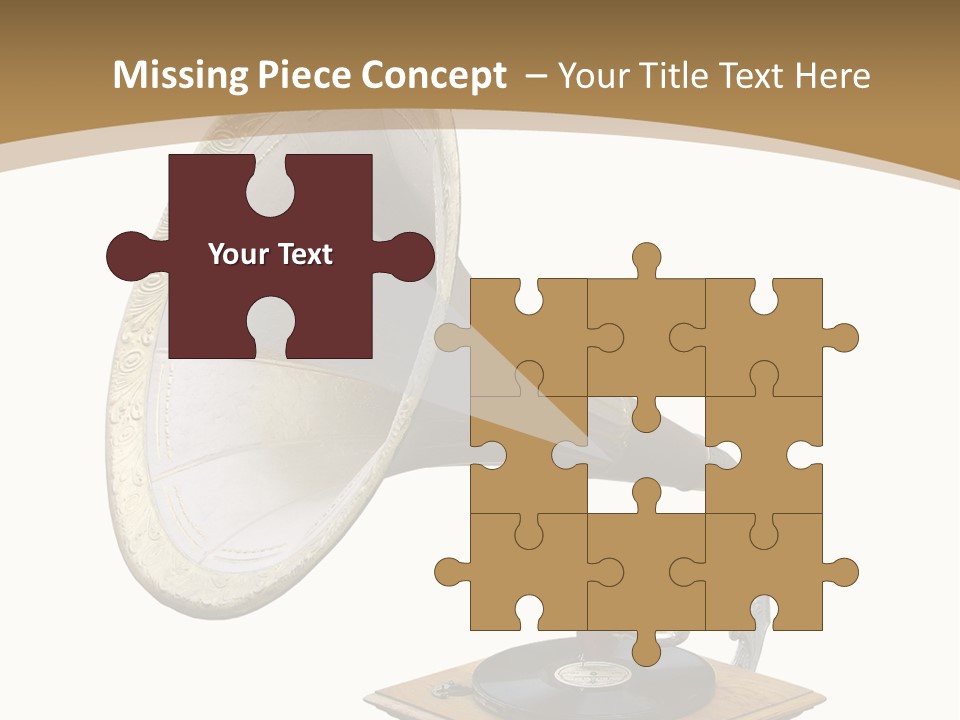 Old Gramophone Isolated On White PowerPoint Template