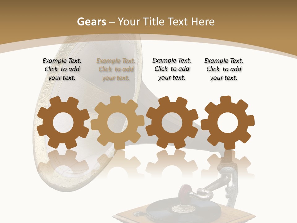 Old Gramophone Isolated On White PowerPoint Template