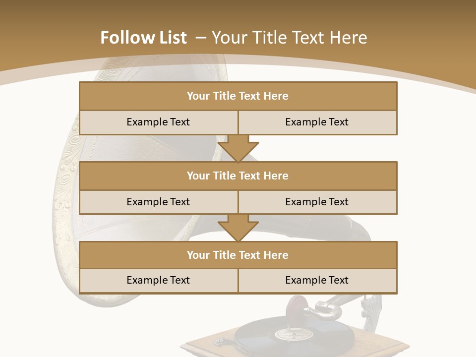 Old Gramophone Isolated On White PowerPoint Template