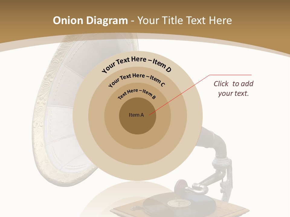 Old Gramophone Isolated On White PowerPoint Template