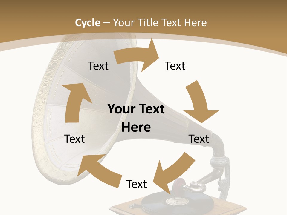 Old Gramophone Isolated On White PowerPoint Template