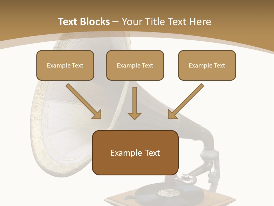 Old Gramophone Isolated On White PowerPoint Template