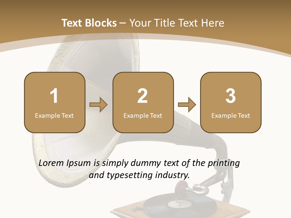 Old Gramophone Isolated On White PowerPoint Template