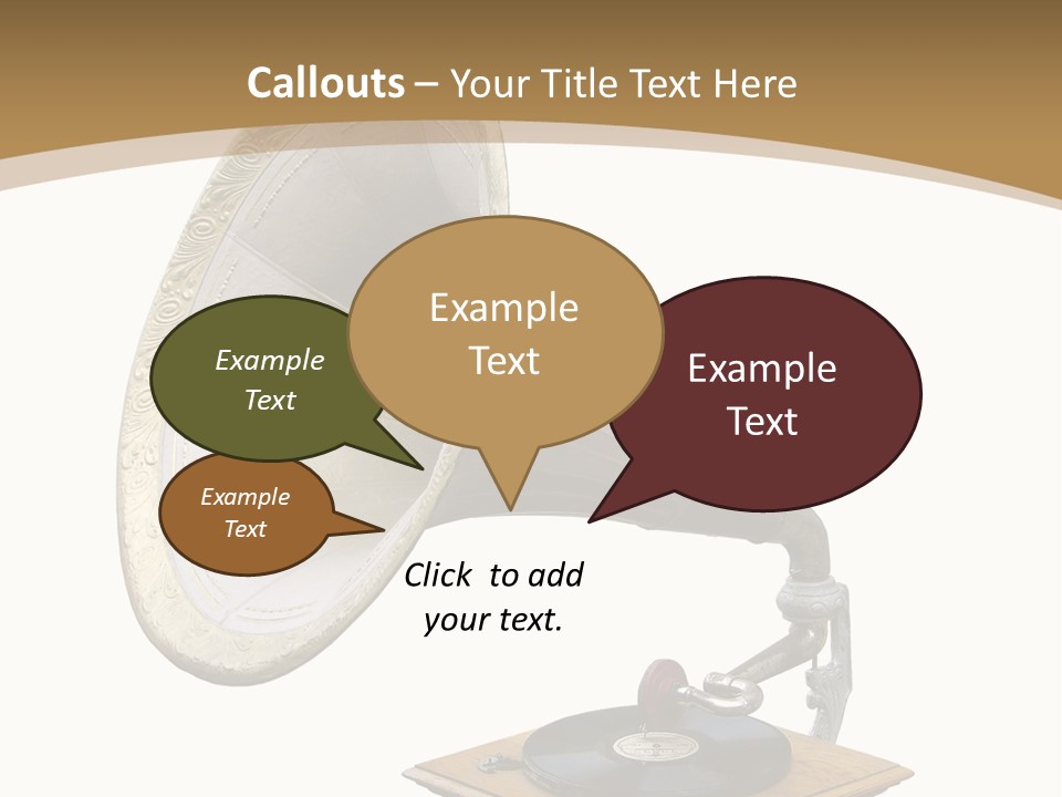 Old Gramophone Isolated On White PowerPoint Template