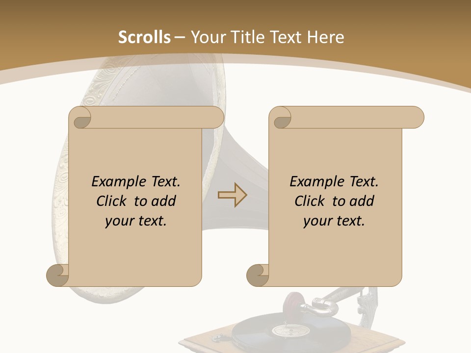 Old Gramophone Isolated On White PowerPoint Template