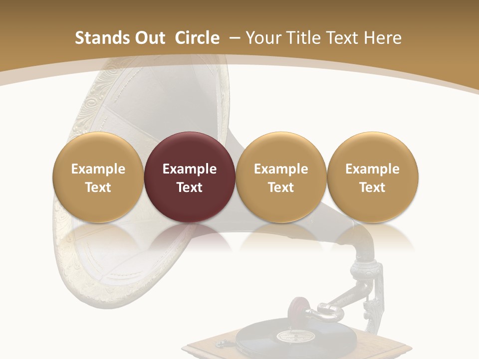 Old Gramophone Isolated On White PowerPoint Template