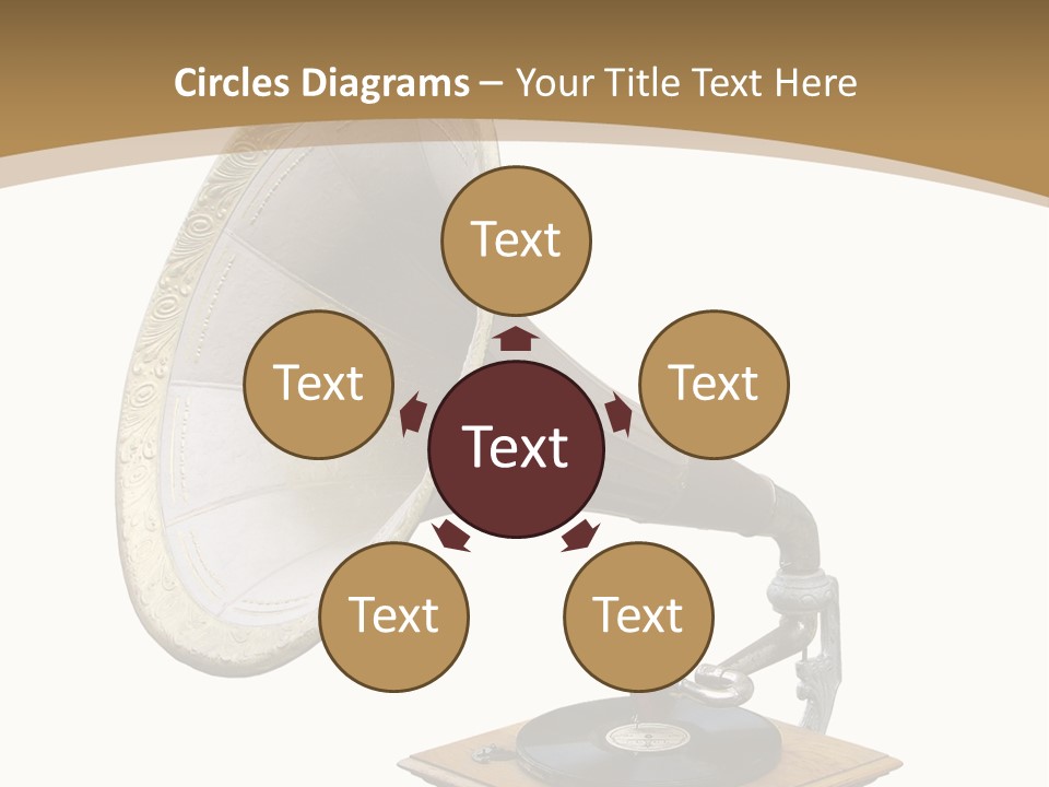 Old Gramophone Isolated On White PowerPoint Template