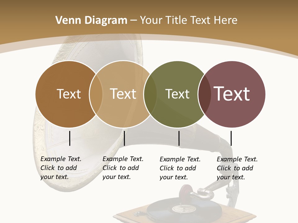 Old Gramophone Isolated On White PowerPoint Template