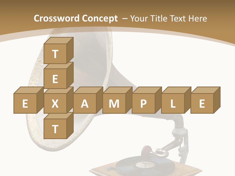 Old Gramophone Isolated On White PowerPoint Template