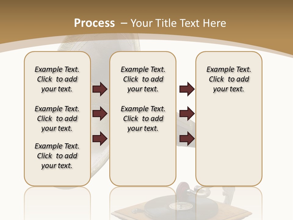 Old Gramophone Isolated On White PowerPoint Template