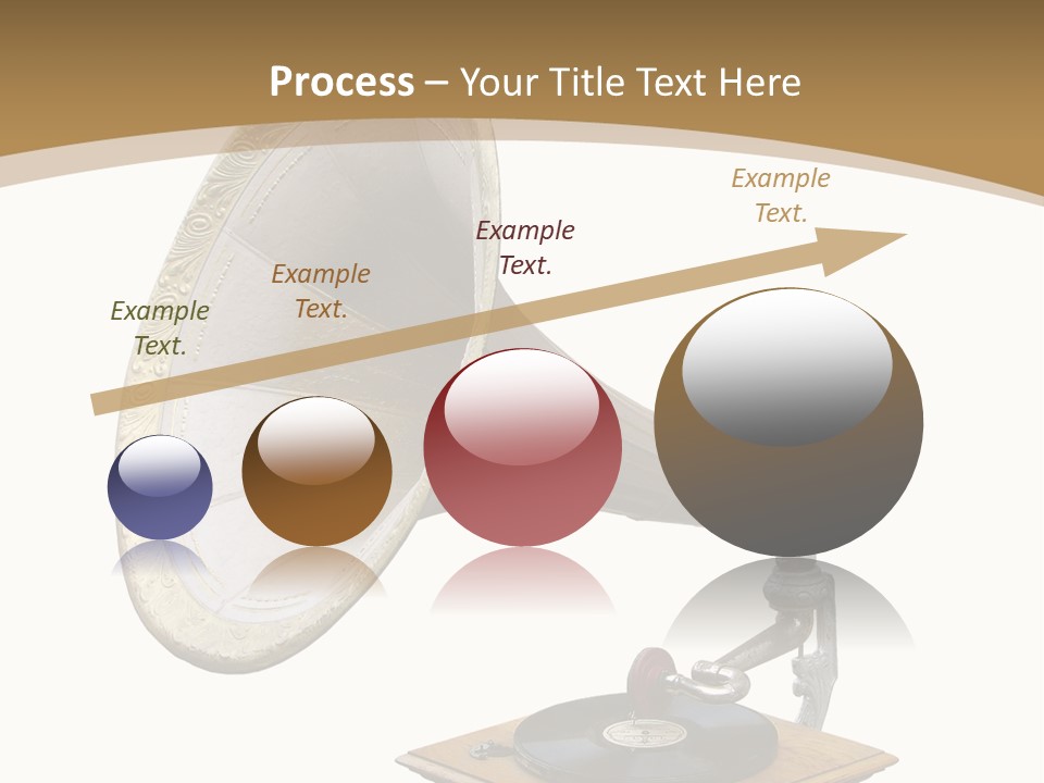 Old Gramophone Isolated On White PowerPoint Template