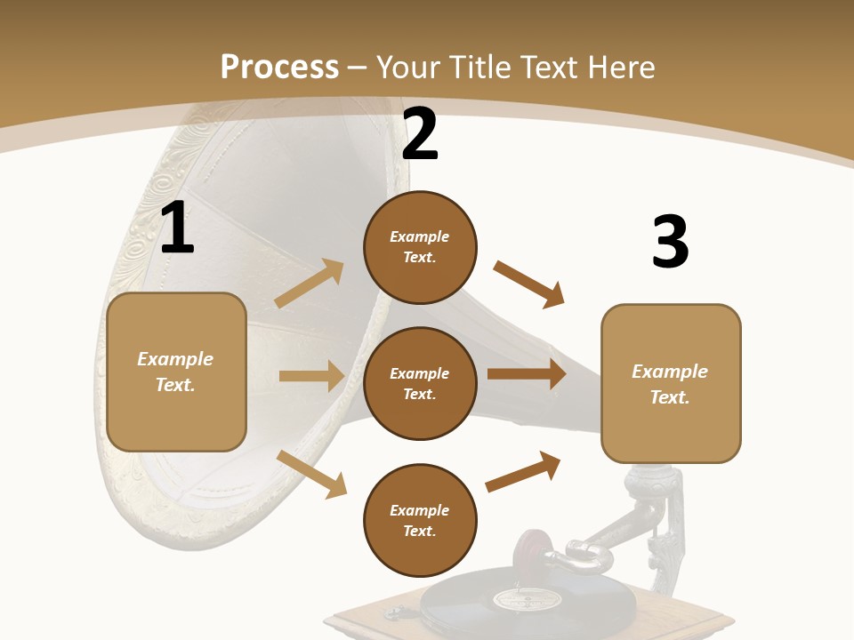 Old Gramophone Isolated On White PowerPoint Template