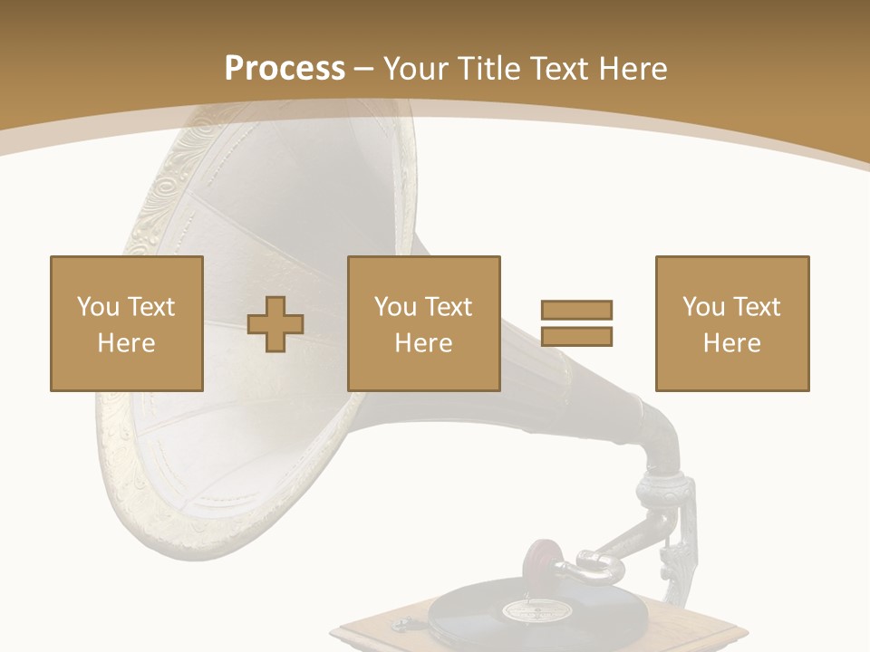 Old Gramophone Isolated On White PowerPoint Template