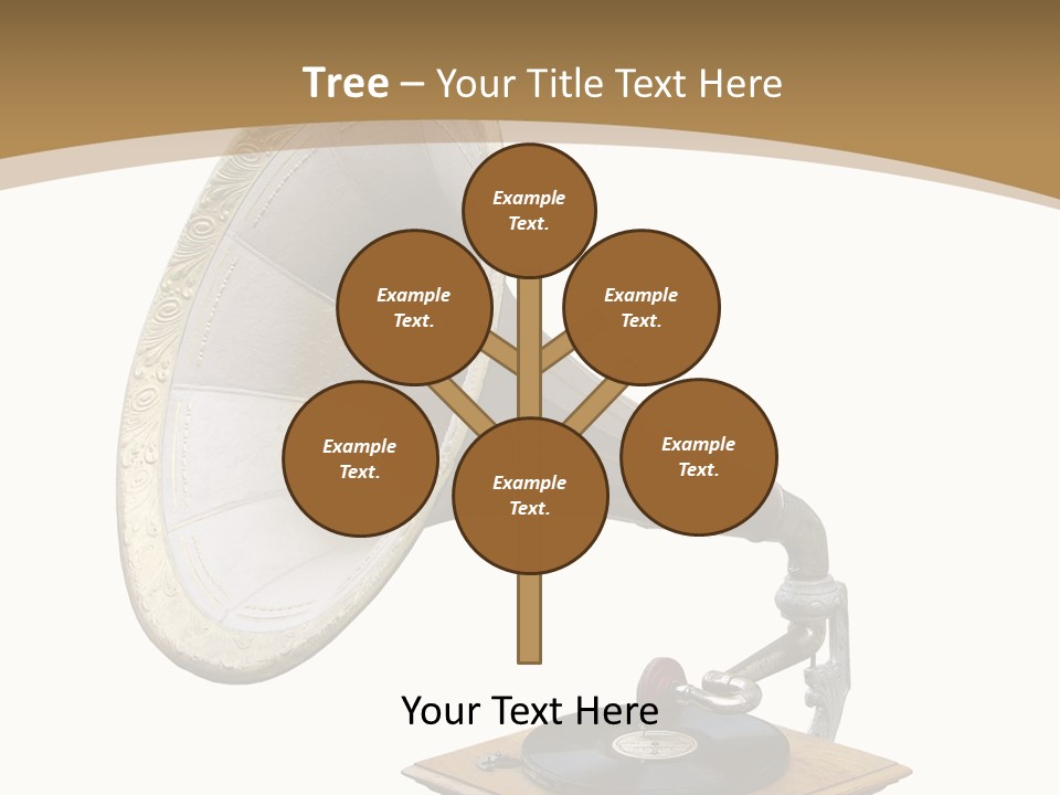 Old Gramophone Isolated On White PowerPoint Template