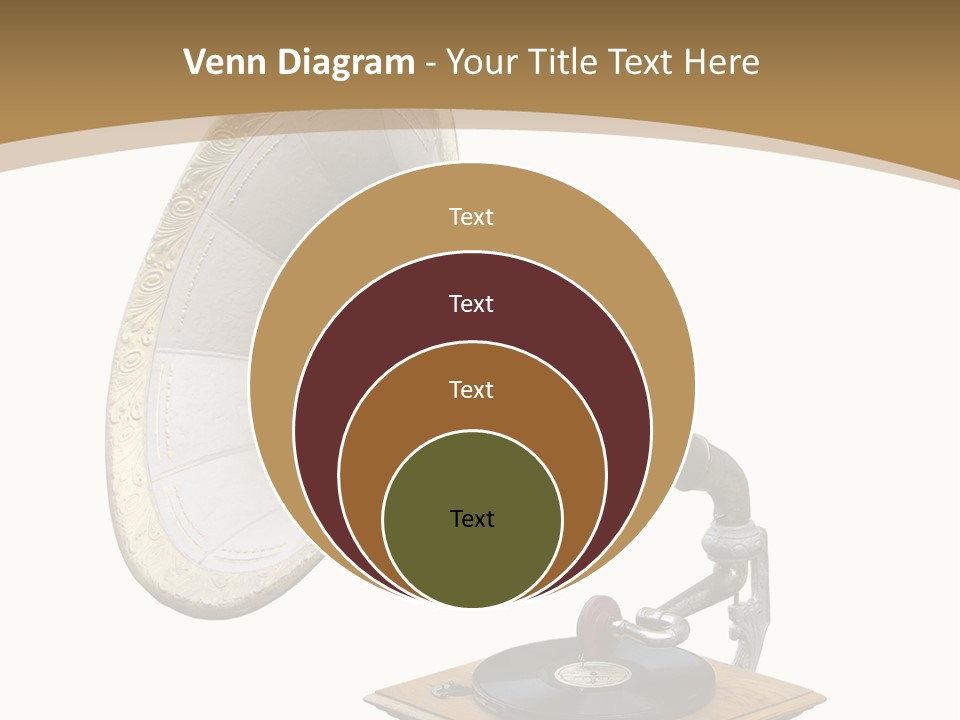 Old Gramophone Isolated On White PowerPoint Template