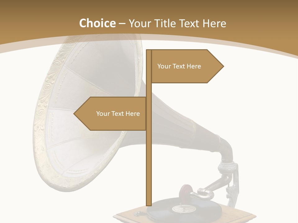 Old Gramophone Isolated On White PowerPoint Template