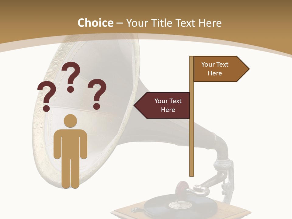 Old Gramophone Isolated On White PowerPoint Template