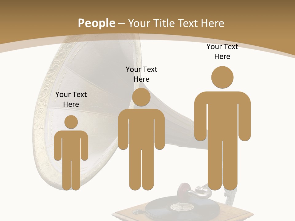 Old Gramophone Isolated On White PowerPoint Template