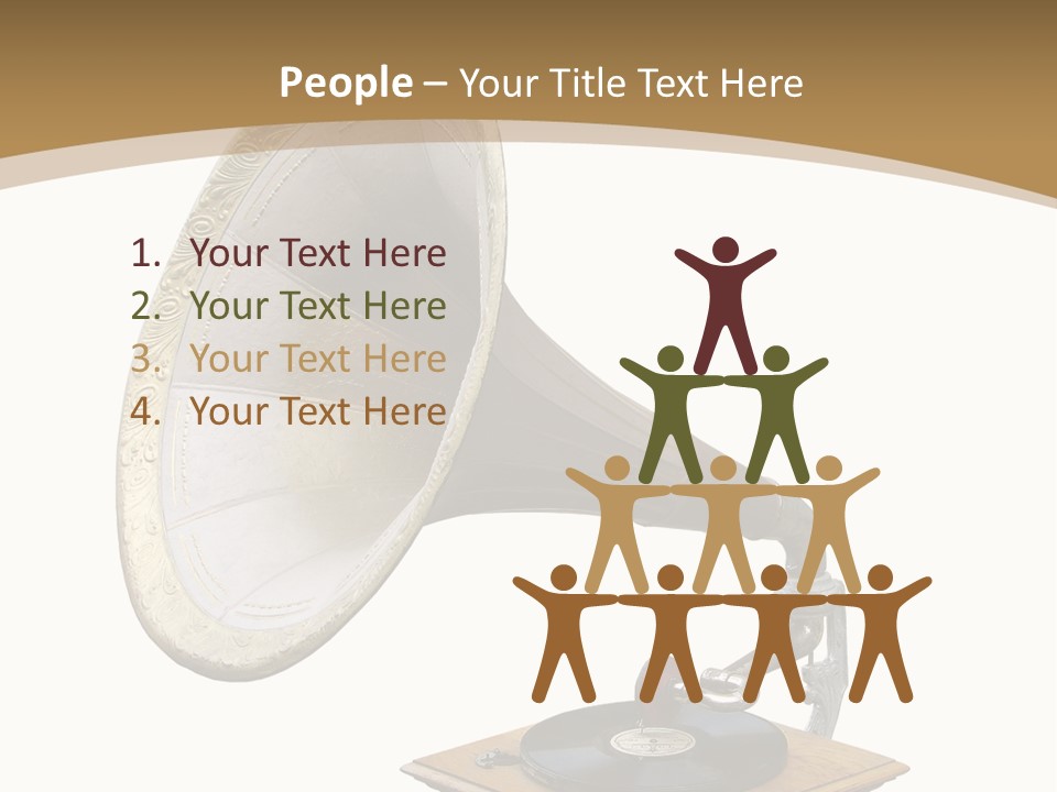 Old Gramophone Isolated On White PowerPoint Template