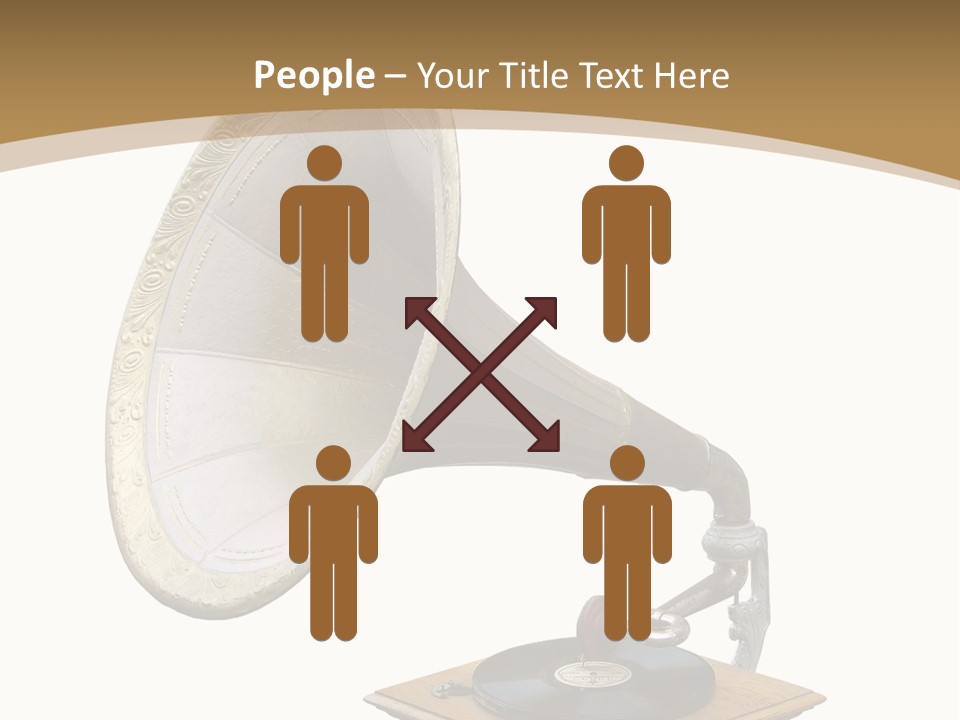 Old Gramophone Isolated On White PowerPoint Template