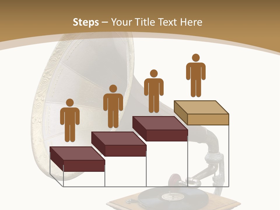 Old Gramophone Isolated On White PowerPoint Template