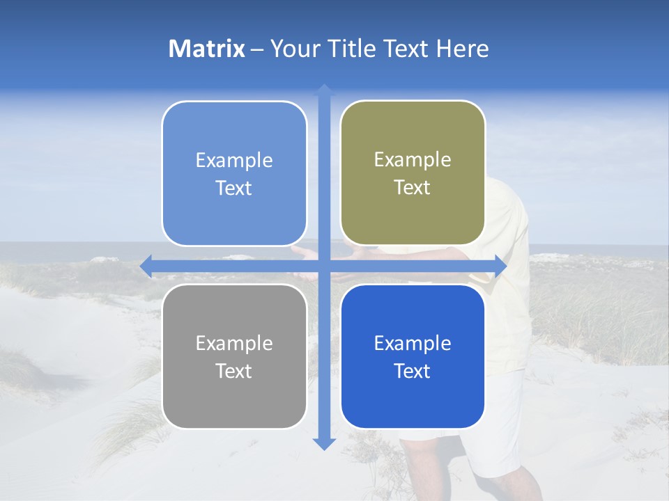 The Man Doing Tai Chi By The Unspoilt Beach. PowerPoint Template