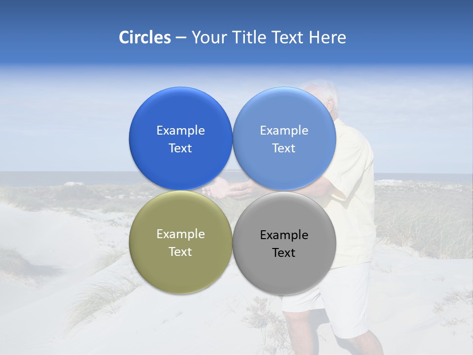 The Man Doing Tai Chi By The Unspoilt Beach. PowerPoint Template